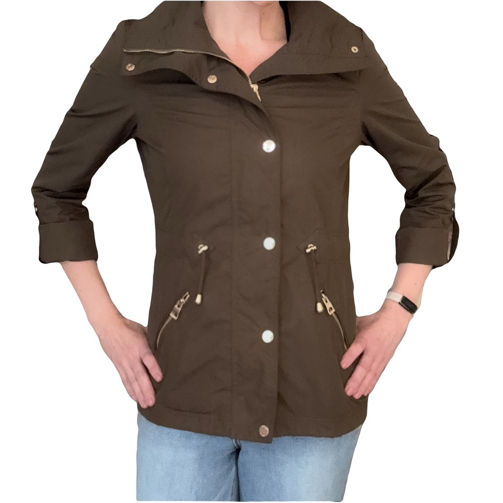 Guess Jacket with Convertible Sleeves - Women’s Small -  Dark Olive Green